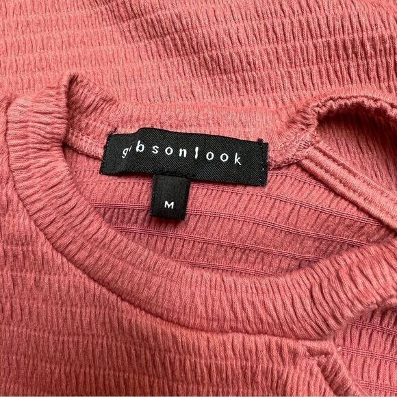 Gibsonlook Asymmetrical Ruched Knit Top Terracotta Medium NWOT - Picture 5 of 7